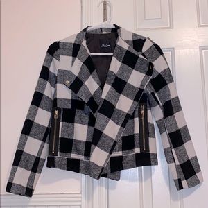 + Me Jane Black Buffalo Plaid Sweater Jacket
